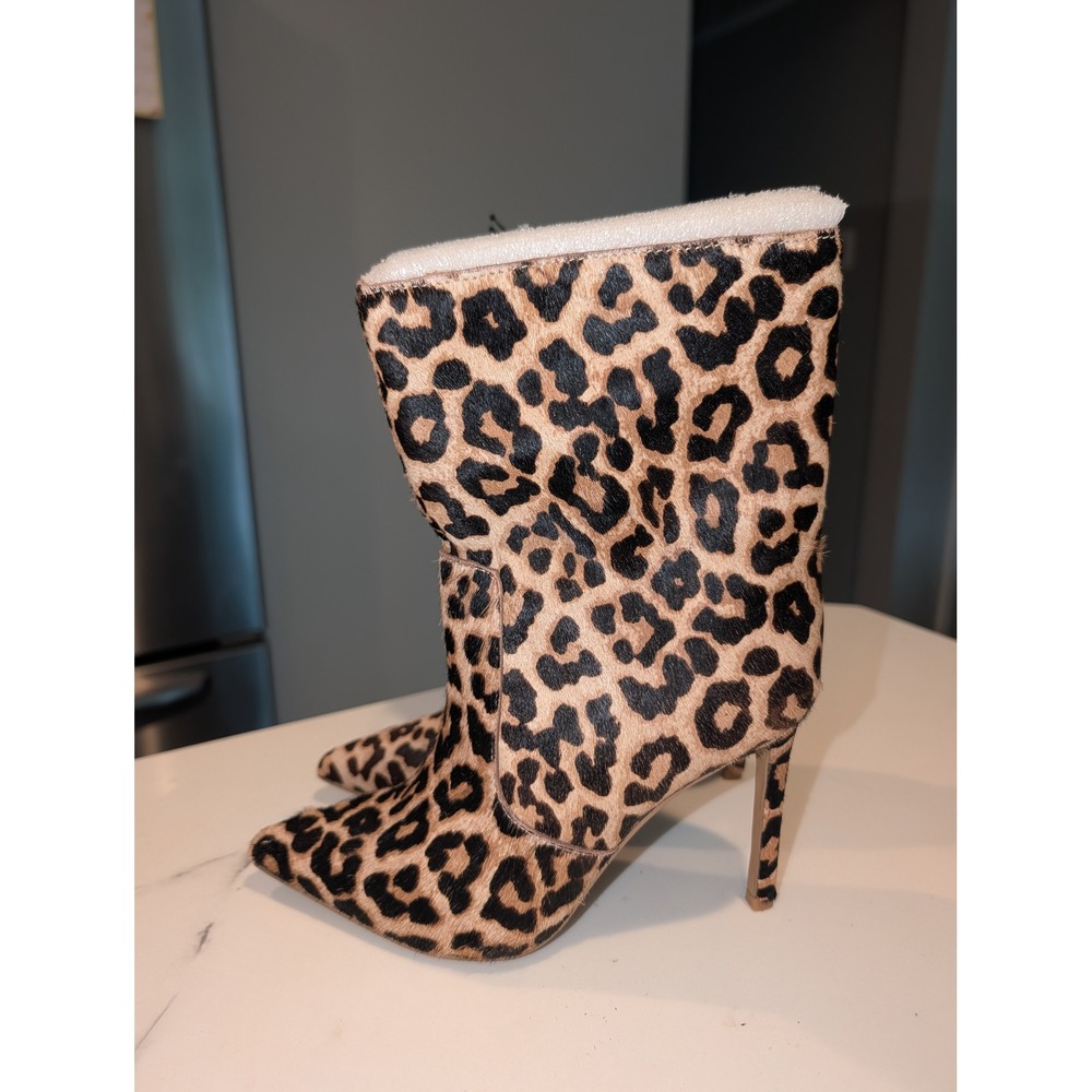 Express Leopard Print Ankle Boots Pointed Toe Stiletto 7M Wife Going Out